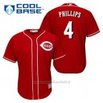 Maglia Baseball Uomo Cincinnati Reds Brandon Phillips 4 Rosso Alterner Cool Base