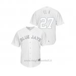 Maglia Baseball Hombre Toronto Blue Jays 27 Vladimir Guerrero Jr. 2019 Players Weekend Replica Bianco