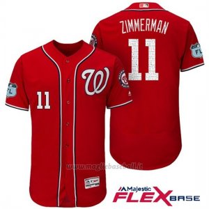Maglia Baseball Uomo Washington Nationals Ryan Zimmerman Scarlet 2017 Allenamento Primaverile Flex Base Giocatore