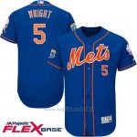 Maglia Baseball Uomo New York Mets David Wright 5 Blu Flex Base Autentico Collezione On Field Allenamento Primaverile