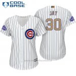 Maglia Baseball Donna Chicago Cubs 30 Jon Jay Bianco Or Program Cool Base