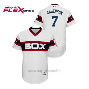 Maglia Baseball Uomo Chicago White Sox Tim Anderson 150th Aniversario Patch Flex Base Bianco