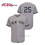 Maglia Baseball Uomo New York Yankees Gleyber Torres 150th Aniversario Patch Flex Base Grigio