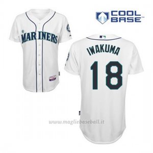 Maglia Baseball Uomo Seattle Mariners Hisashi Iwakuma 18 Bianco 1ªCool Base