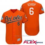 Maglia Baseball Uomo Baltimore Orioles 6 Jonathan Schoop Arancione 2017 Allenamento Primaverile Flex Base Giocatore
