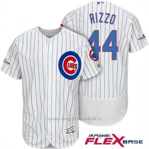 Maglia Baseball Uomo Chicago Cubs 2017 Postseason 44 Anthony Rizzo Bianco Flex Base