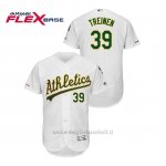 Maglia Baseball Uomo Oakland Athletics Blake Treinen 150th Aniversario Patch Autentico Flex Base Bianco