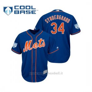Maglia Baseball Uomo New York Mets Noah Syndergaard Cool Base Entrenamiento De Primavera 2019 Blu