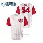 Maglia Baseball Uomo Cincinnati Reds 54 Sonny Gray Throwback 1961 Cool Base Bianco Rosso