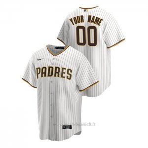 Maglia Baseball Uomo San Diego Padres Personalizzate Replica Primera Bianco Marrone