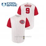 Maglia Baseball Uomo Cincinnati Reds 9 Jose Peraza Throwback 1961 Cool Base Bianco Rosso