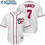 Maglia Baseball Uomo Washington Nationals 7 Trea Turner Bianco2017 Cool Base