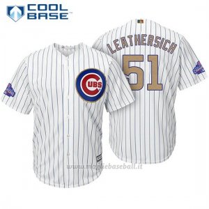 Maglia Baseball Uomo Chicago Cubs 51 Jack Leathersich Bianco Or Program Cool Base