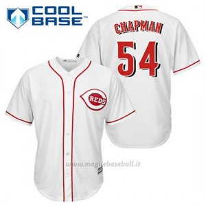Maglia Baseball Uomo Cincinnati Reds Aroldis Chapman 54 Bianco 1ªCool Base