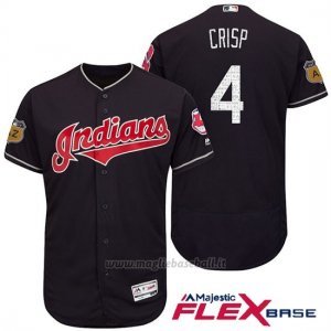 Maglia Baseball Uomo Cleveland Indians Coco Crisp Blu 2017 Allenamento Primaverile Flex Base Giocatore