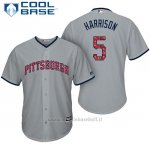 Maglia Baseball Uomo Pittsburgh Pirates 2017 Estrellas y Rayas Josh Harrison Grigio Cool Base