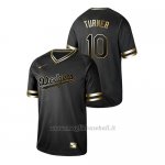 Maglia Baseball Hombre Los Angeles Dodgers Justin Turner 2019 Golden Edition Nero