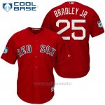 Maglia Baseball Uomo Boston Red Sox 25 Jackie Bradley Jr. Rosso 2017 Allenamento Primaverile Cool Base Giocatore