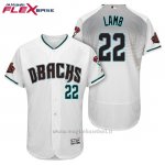 Maglia Baseball Uomo Arizona Diamondbacks 22 Jake Lamb Bianco Aqua 1ª20 Anniversario Flex Base