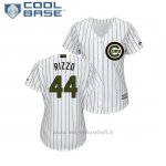 Maglia Baseball Donna Chicago Cubs Anthony Rizzo 2018 Dia de los Caidos Cool Base Bianco