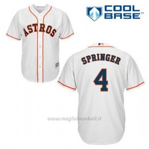 Maglia Baseball Uomo Houston Astros George Springer 4 Bianco 1ªCool Base