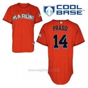 Maglia Baseball Uomo Miami Marlins Martin Prado 14 Arancione Alterner Cool Base