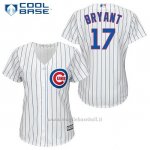 Maglia Baseball Uomo Chicago Cubs 17 Kris Bryant Bianco 1ªCool Base