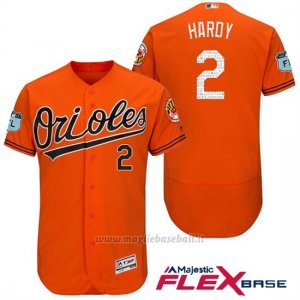 Maglia Baseball Uomo Baltimore Orioles 2 J.j. Hardy Arancione 2017 Allenamento Primaverile Flex Base Giocatore