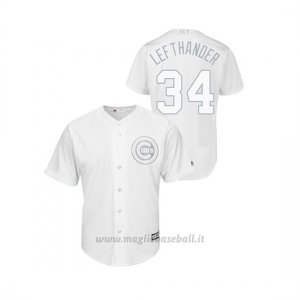 Maglia Baseball Hombre Chicago Cubs 34 Jon Lester 2019 Players Weekend Lefthander Replica Bianco