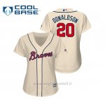 Maglia Baseball Donna Atlanta Braves Josh Donaldson Cool Base Majestic Replica Crema
