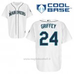 Maglia Baseball Uomo Seattle Mariners Ken Griffey 24 Bianco 1ªCool Base