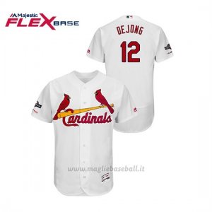 Maglia Baseball Uomo St. Louis Cardinals 12 Paul Dejong 2019 Postseason Flex Base Bianco