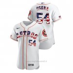 Maglia Baseball Uomo Houston Astros Roberto Osuna 2020 Stars & Stripes 4th of July Bianco