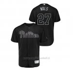 Maglia Baseball Hombre Philadelphia Phillies 27 Aaron Nola 2019 Players Weekend Autentico Nero