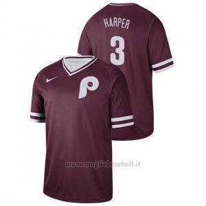 Maglia Baseball Uomo Philadelphia Phillies Bryce Harper Cooperstown Collection Legend Marronee