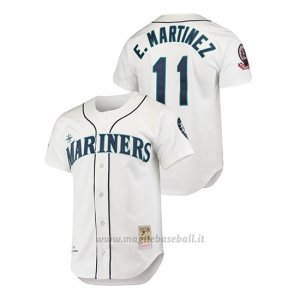 Maglia Baseball Uomo Seattle Mariners Edgar Martinez Cooperstown Collection 1995 Primera Bianco