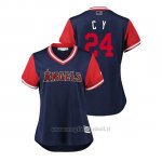 Maglia Baseball Donna Los Angeles Angels Chris Young 2018 Llws Players Weekend C Y Blu