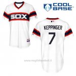 Maglia Baseball Uomo Chicago White Sox Jeff Keppinger 7 Bianco Alterner Cool Base