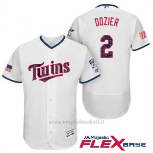 Maglia Baseball Uomo Minnesota Twins 2017 Estrellas y Rayas Brian Dozier Bianco Flex Base