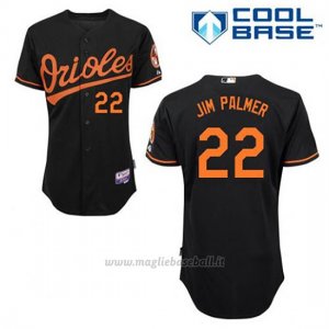 Maglia Baseball Uomo Baltimore Orioles 22 Jim Palmer Nero Alterner Cool Base