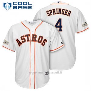 Maglia Baseball Uomo Houston Astros 2017 Postseason George Springer Bianco Cool Base