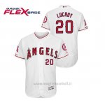 Maglia Baseball Uomo Los Angeles Angels Jonathan Lucroy 150th Aniversario Patch Flex Base Bianco