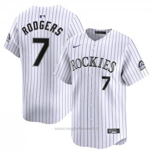 Maglia Baseball Uomo Colorado Rockies Brendan Rodgers Home Limited Bianco