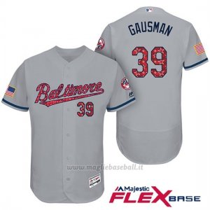 Maglia Baseball Uomo Baltimore Orioles 2017 Estrellas Y Rayas 39 Kevin Gausman Grigio Flex Base