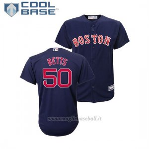 Maglia Baseball Bambino Boston Red Sox Mookie Betts Cool Base Majestic Alterner Replica Blu