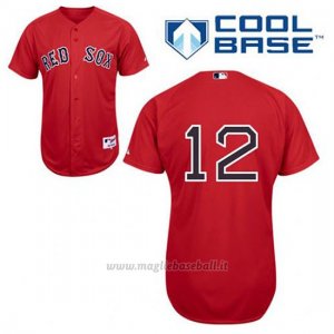 Maglia Baseball Uomo Boston Red Sox 12 Mike Napoli Rosso Alterner Cool Base