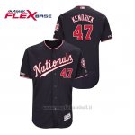 Maglia Baseball Uomo Washington Nationals Howie Kendrick 150th Aniversario Patch Autentico Flex Base Blu