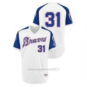 Maglia Baseball Hombre Atlanta Braves 31 Greg Maddux Turn Back The Clock 1974 Autentico Bianco
