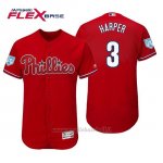 Maglia Baseball Uomo Philadelphia Phillies Bryce Harper Flex Base Entrenamiento De Primavera 2019 Rosso