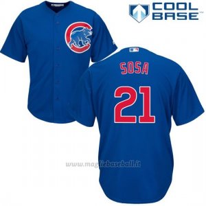 Maglia Baseball Uomo Chicago Cubs 21 Sammy Sosa Majestic Autentico Collezione Cool Base